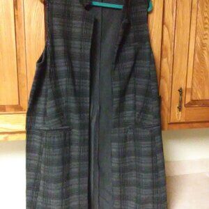 Ruff Hewn Grey long duster vest 1X excellent 37" length
